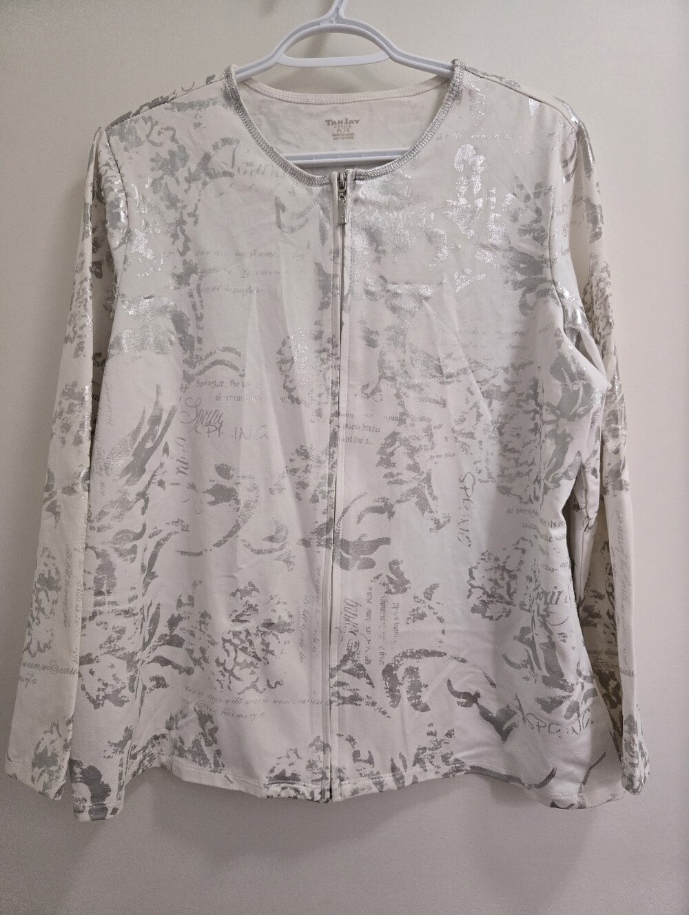 Ladies Tanjay Cream Floral Zip-Up Jacket
